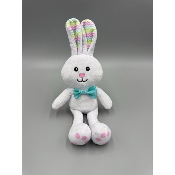 Personal Creations White Bunny Rabbit Plush 12” Stuffed Animal W/ Bow - Picture 1 of 9